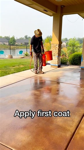 How to fix the concrete sealer that’s peeling up… #patioideas #reseal #diy