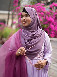 81K views · 1.2K reactions | Eid Collection! Dress Name: Flowers of Lilac  Code: D009 Type: 2 pieces ( Gown and Orna ) Material: Cherry Georgette Gown with Karchupi work on the body and sleeves. Tissue orna on the side to complement the whole outfit! Body: 34- 54 inches Long: Upto 54 inches Hijab: Favourite Lavender Code: 010 Material: Diamond Georgette Size: 80/30 ( Medium Coverage ) Work: Karchupi work on one side of the Hijab. | Next Door Faiza | Facebook