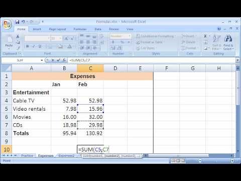 Excel 2007: Use simple formulas to do the math