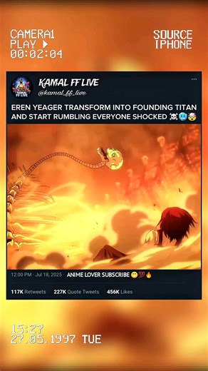 eren yeanger transformed into founding titan 🥶☠️ Attack on Titan #eren #shorts #anime #aot #edit