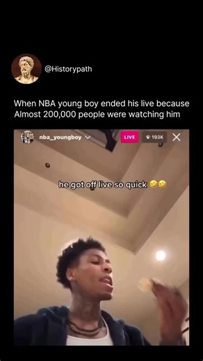 @historypath on Instagram: "He Saw 200,000 Watching… and Instantly Logged Off 😭😂 Never forget when NBA YoungBoy casually went live — then immediately ended it after realizing nearly 200K people were watching. Despite pulling billions of streams, YoungBoy has always avoided the spotlight. 🌍 He’s one of the most-streamed rappers in the world, with 11+ billion YouTube views and billions more across Spotify, yet he chooses a quiet life in Utah, far from industry chaos. He records most of his musi