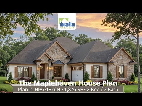 HPG-1876N - 3 Bed / 2 Bath Ranch Plan by House Plan Gallery