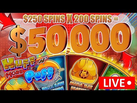 $250 SPINS! LARGEST JACKPOT EVER ON 🚧 Huff N’ More Puff Live Slot Play! $50,000 HIGH LIMIT