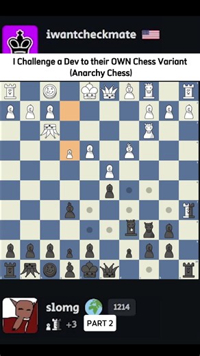 I Challenge a Dev to their OWN Chess Variant (Anarchy Chess) #chess #chesstok #chessmaster #che22story #che22
