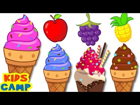 Ice Cream Scoops to Learn Colors For Kids + Learning Videos for Toddlers | KidsCamp Education