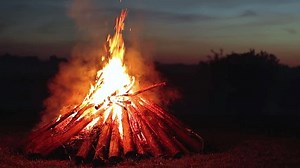 Big Burning Campfire Early Morning Evening Stock Footage Video (100% Royalty-free) 1110248727 | Shutterstock