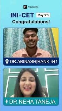 Dr. Abhinash’s INI-CET Rank 341 Strategy | Prepladder #inicet