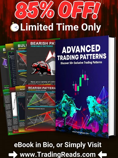 The Advanced Trading Patterns book features over 200 pages, providing a comprehensive guide to basic and advanced chart patterns, as well as harmonic patterns, to enhance your technical analysis in forex, crypto, and stocks. #tradingbook #forex #stocos #advancedtradingpatternsbook