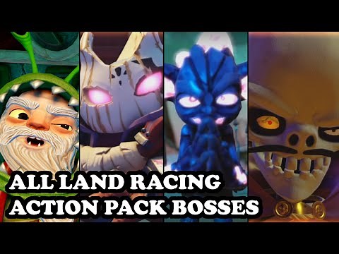 Skylanders Superchargers - All Bosses (Boss Pursuit) & Capture Scenes - Land Racing Action Pack
