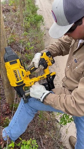 Dewalt cordless fence stapler #dewalt #fencing #tools