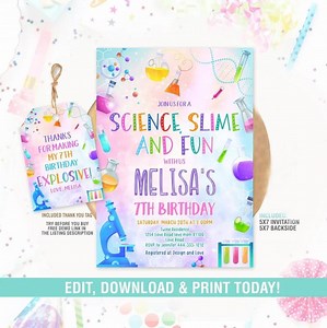 Science Birthday Invitation, Science Slime Party Invitation, Lab Party, Instant Download - Etsy Canada