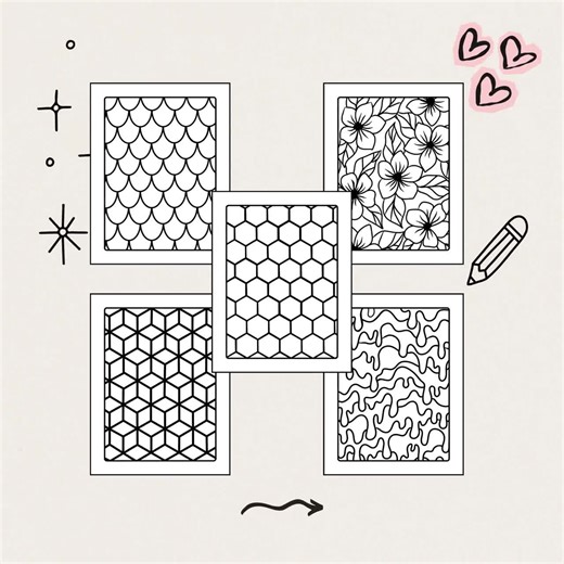 Hand-drawn Simple and Satisfying Pattern Coloring Pages – Digital Download Print for Teens & Adults – Printable Art for Relaxation and Fun - Etsy