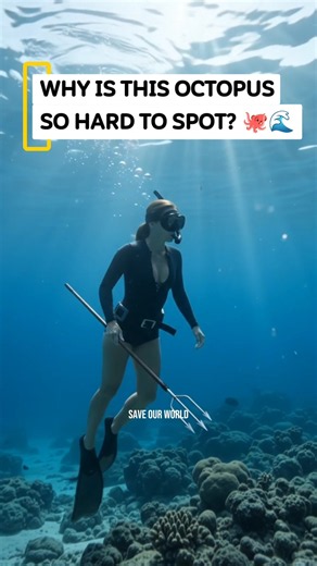 WHY IS THIS OCTOPUS SO HARD TO SPOT? 🐙🌊#Octopus #Spearfishing #OceanWildlife #Marine #SaveOurWorld