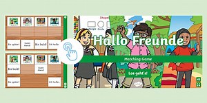 German: Hello Friends Greetings Interactive Matching Game