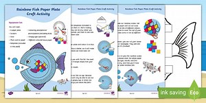 Rainbow Fish Paper Plate Craft Activity