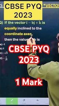 Q) If the vector 𝐢 ̂−𝐛𝐣 ̂+𝐤 ̂ is equally inclined to the coordinate axes, then the value of b is