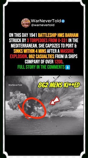 Battleship exploded and sank in 4 minutes..filmed by enemy 😱#shorts #history #ww2