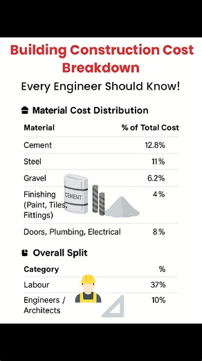 Building #construction Cost Breakdown #civilengineering #structuralengineering #building #facebookreelsviralviralシfypシ゚ #FacebookPage #facebookviral #reelsfbシ #reelsviralシ #reelschallenge | The Civil Engineering