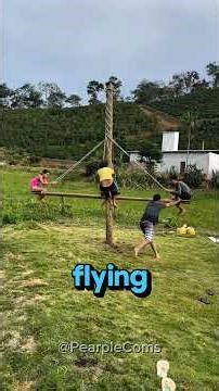 This Giant DIY Carousel is Pure Chaos!🤯💥#BackyardFun #VillageLife #ExtremeCarousel #NoFear