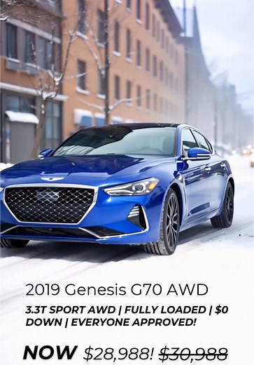 2019 Genesis G70 AWD for LESS THAN $30k! Book your test drive today at www.gtmotorsports.ca or call now 403-402-2015! #car #cartok #forsale #2019GenesisG70 #fypシ゚