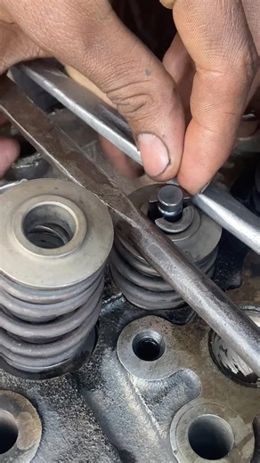 Engine Valve Spring Lock Fitting 😱 | Precision Work You Must See #shorts #engine #skills #viral