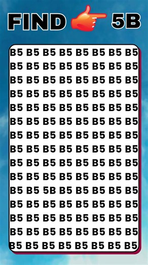 99% Will FAIL This Eye Test! 👁️ Can You Find "5B"? #Shorts