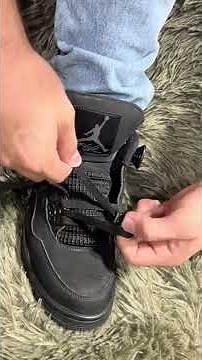 Jordan 4 Black Cat Bar Laces Tutorial 🙏