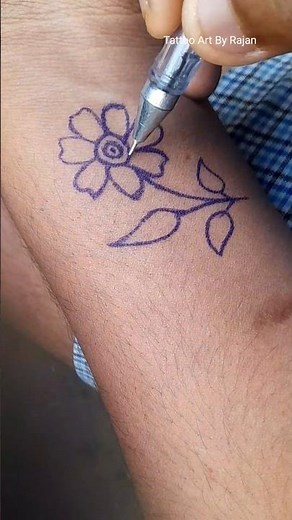 Flower Tattoo || How to draw flower tattoo || Tattoo Art By Rajan