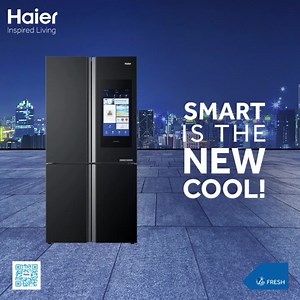 Stay smartly cool with Haier! Crafted with the latest technology and a sleek design, Haier Smart Refrigerator is exactly what you need to make your home perfectly SMART! The Food Management feature in the Haier Smart Refrigerator displays the expiry of stored food on the 21.5 Inch BIG Screen, and saves the food from from going bad. For More Info: bit.ly/2KCZCaB #Haier #SmartRefrigerators #SmartLife | Haier
