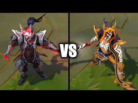 PROJECT Command Line Yi vs Inkshadow Master Yi Skins Comparison (League of Legends)