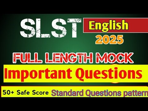 SLST English Mock Test|| Full mock test SLST ENGLISH #slst