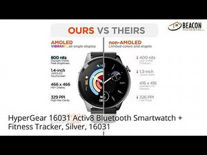 HyperGear 16031 Activ8 Bluetooth Smartwatch + Fitness Tracker Silver 16031