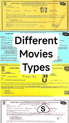 Different Types of Movies | Diffrent Certificates Issued to Movies | #shorts #ytshorts #facts