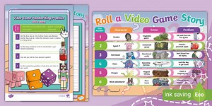 Video Game Handwriting Practice - Roll a Story