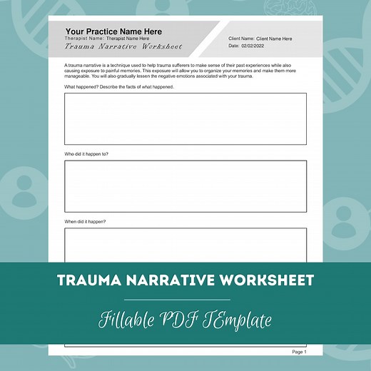 Trauma Narrative Worksheet | Editable / Fillable PDF Template | for Counselors, Psychologists, Therapists - Etsy