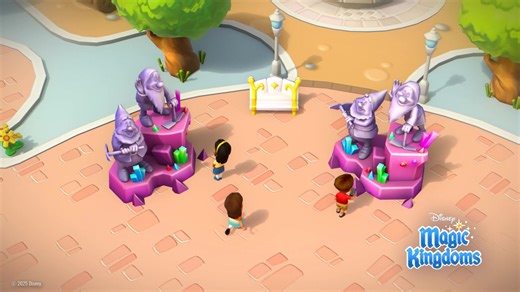 Add a touch of classic fairy tale magic to your Kingdom with the charming decoration from the Snow White collection! Featuring Happy and Bashful surrounded by sparkling gemstones, this new statue is a delightful way to bring a whimsical touch of joy to your park. 💎✨ | Disney Magic Kingdoms