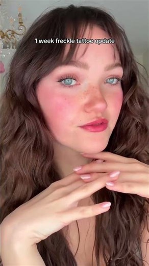 one week freckle tattoo update ⭐️