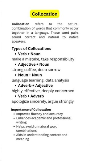 Collocation /Short/simple #-Part-II English‪@ARsummaryguidance‬/ Exam Preparations​