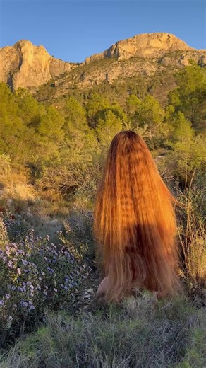 Playing and Brushing my Very Long Hair in Stunning Mountain Paradise! 🌿 Check out the full video on my YouTube: youtube.com/@longhair_babe 💖 #LongHair #VeryLongHair #ExtremeLongHair #SuperLongHair #FloorLengthHair