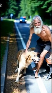 loyal dog and old man | Police chasing crazy man and dog