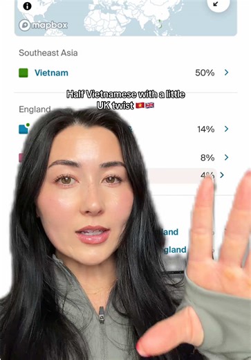 I’ve always just said I’m half Viet, half white but seeing the actual breakdown is so cool! 🤍🧬 #ancestrydna #vietnamese #asiangirl #fyp