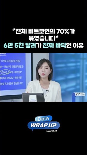 “전체 비트코인의 70%가 묶였습니다” 6만 5천 달러가 진짜 바닥인 이유