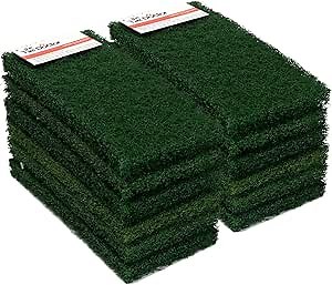 The Tile Doctor Multipurpose Scrub Pad - Ideal for Bathroom, Kitchen & Floor Cleaning - Non-Scratch Dish Sponge & Shower Scrubber - Commercial Grade - (Green - Heavy Duty, 12 Pack)