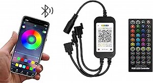 IR Controller LED – Advanced IR Remote Input with Music RGB – Premium LED Strip Receiver with 4 Music Modes, 8 Dynamic Modes, Timer Function – 4-pin LED Strip Remote with Access to The App