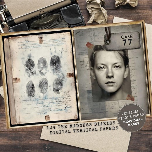 Asylum Junk Journal Kit: Vintage Gothic Ephemera, Dark Scrapbook Pages (digital Download) - Etsy