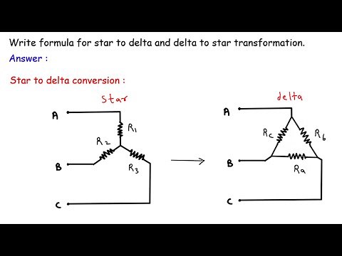 Write formula for star to delta and delta to star transformation. | Electrical Engineering