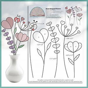 Heart Flowers Stained Glass Pattern: Ladybug Suncatcher (PDF/JPEG) - Etsy