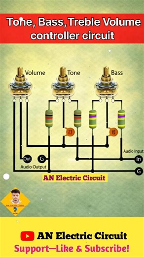 Tone Bass Treble Volume Controller Circuit | #shortsfeed #electrical #electronic