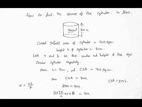 How to Find Volume of a Cylinder in Liters ?