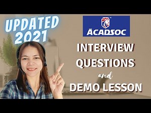 ACADSOC INITIAL INTERVIEW ✔️💯 GET A HIGHER CHANCE TO PASS | WITH SAMPLE ANSWERS AND DEMO CLASS